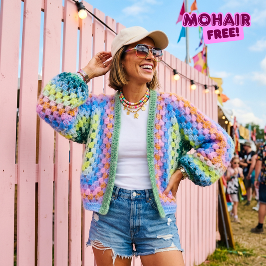 MYPZ Chunky-Mohair-Cardigan Lemon Garden