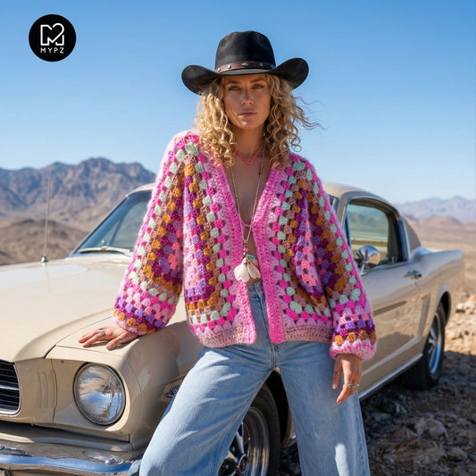 Häkelset - MYPZ Hexagon Cardigan Pink Mojito (ENG-NL-DE)