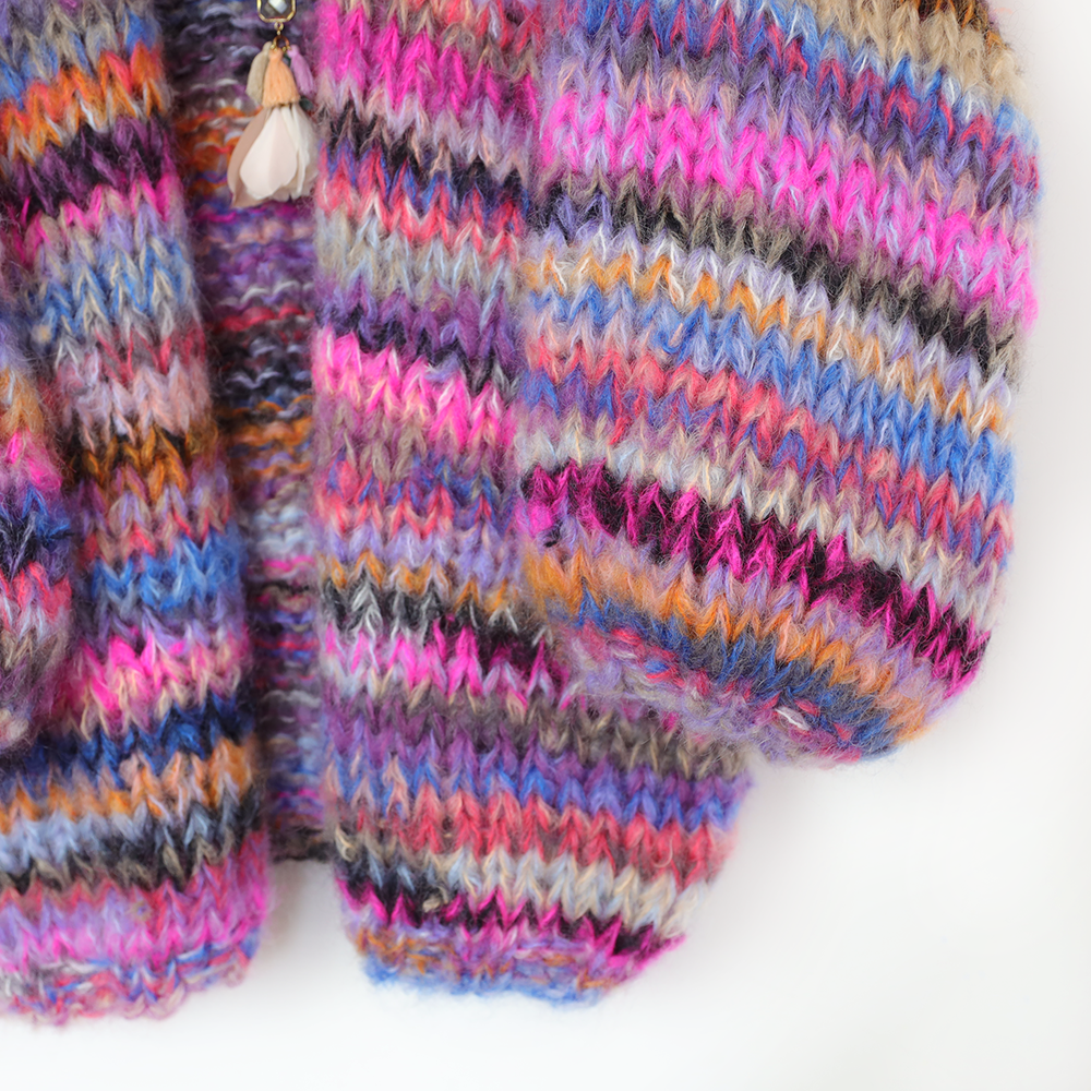 Strickanleitung – MYPZ basic chunky mohair cardigan Flirty Red (ENG-NL-DE)