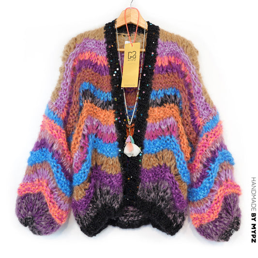 Strickset – Kurze Chunky-Mohair-Strickjacke Maple Wave Nr.12 (ENG-DE-NL-ES-FR-IT-DA-SV-NO)