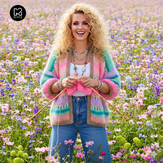 Strickanleitung – MYPZ Kurze Mohair Cardigan Faby No10 (ENG-NL-DE)