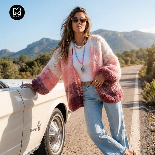 Strickanleitung – MYPZ Chunky Mohair Cardigan Gradient Melon No. 15 (ENG-NL-DE)
