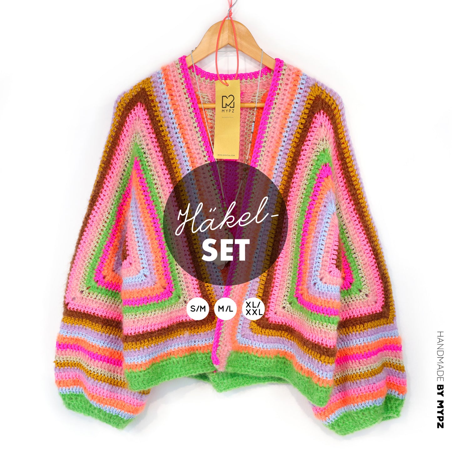 Häkelset - MYPZ Hexagon Cardigan Vibrant Soul (ENG-NL-DE-FR-ES)