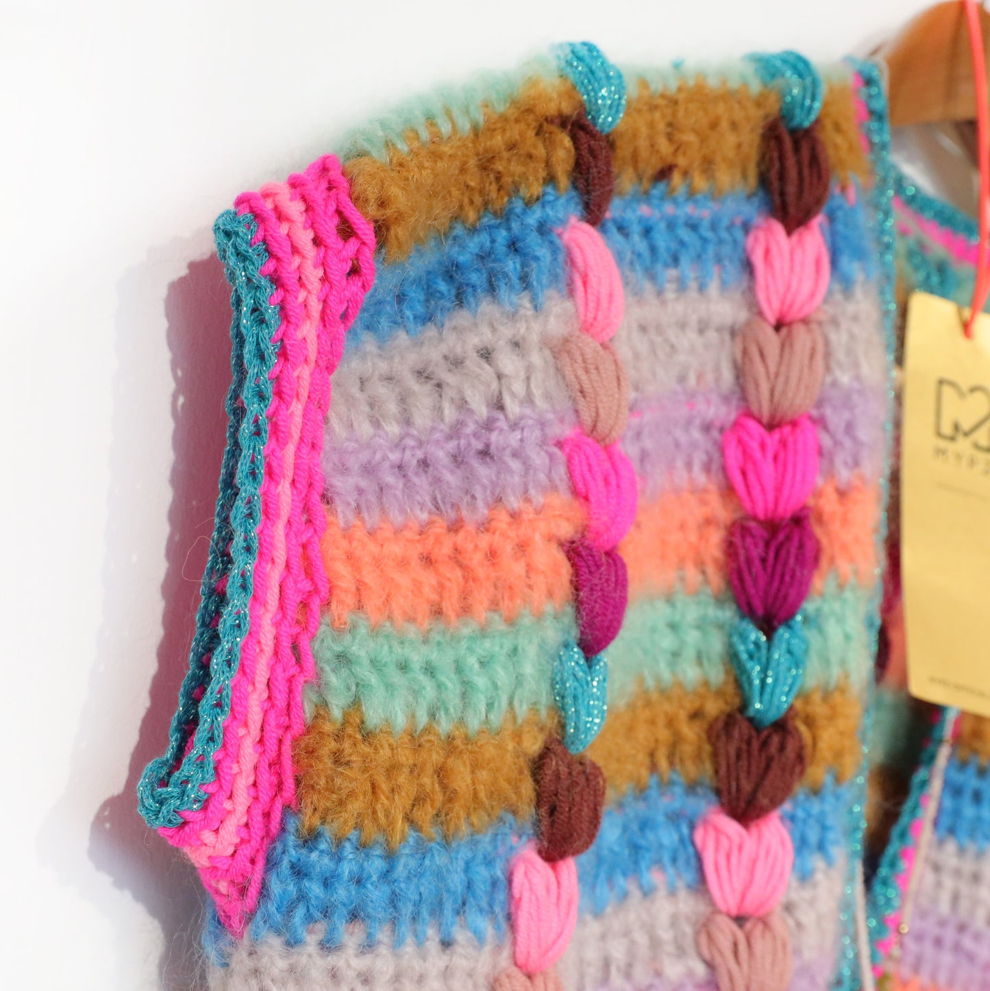 Crochet pattern - Chunky Mohair-merino vest Heartbeat (ENG-NL-DE-FR)