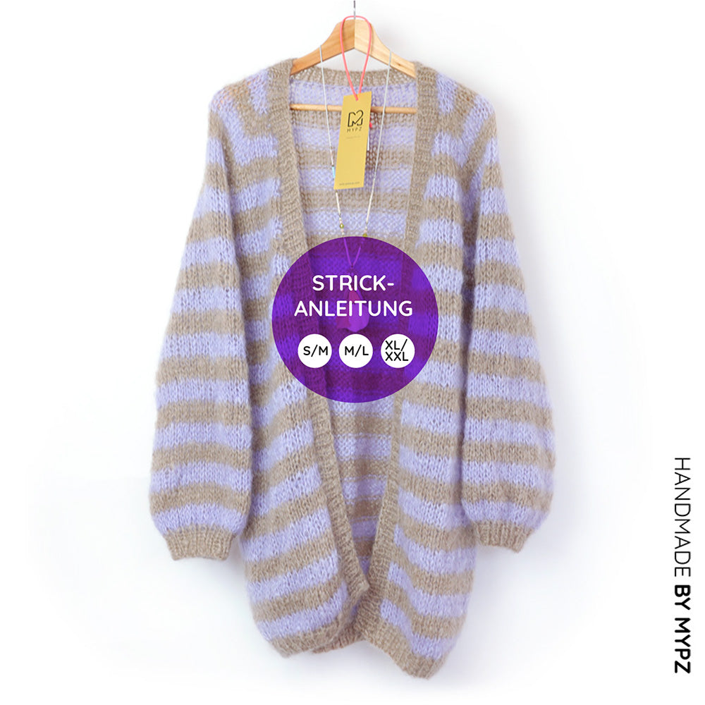 Strickanleitung – MYPZ top-down cardigan Lilac Haze No.9 (ENG-NL-DE)