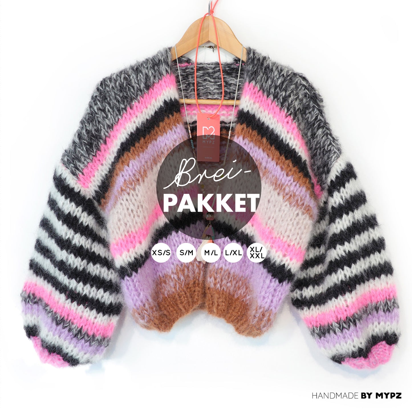 Strickset – Short Chunky Mohair Cardigan Alex No.12 (ENG-NL-DE)
