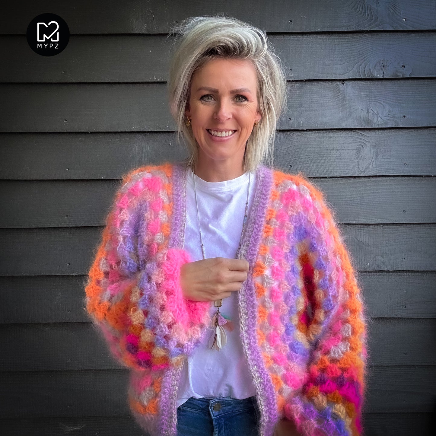 Häkelset - MYPZ Hexagon Cardigan Pink Vibes