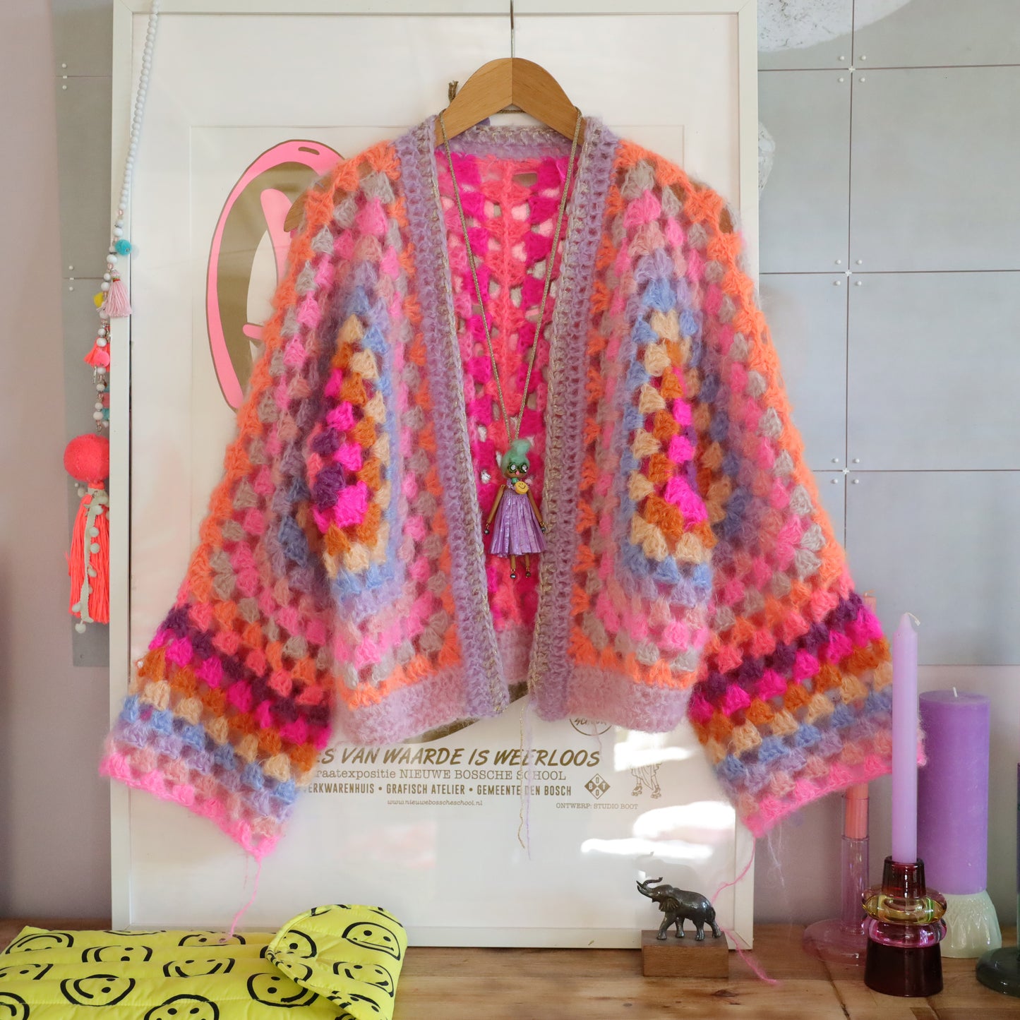 Häkelset - MYPZ Hexagon Cardigan Pink Vibes