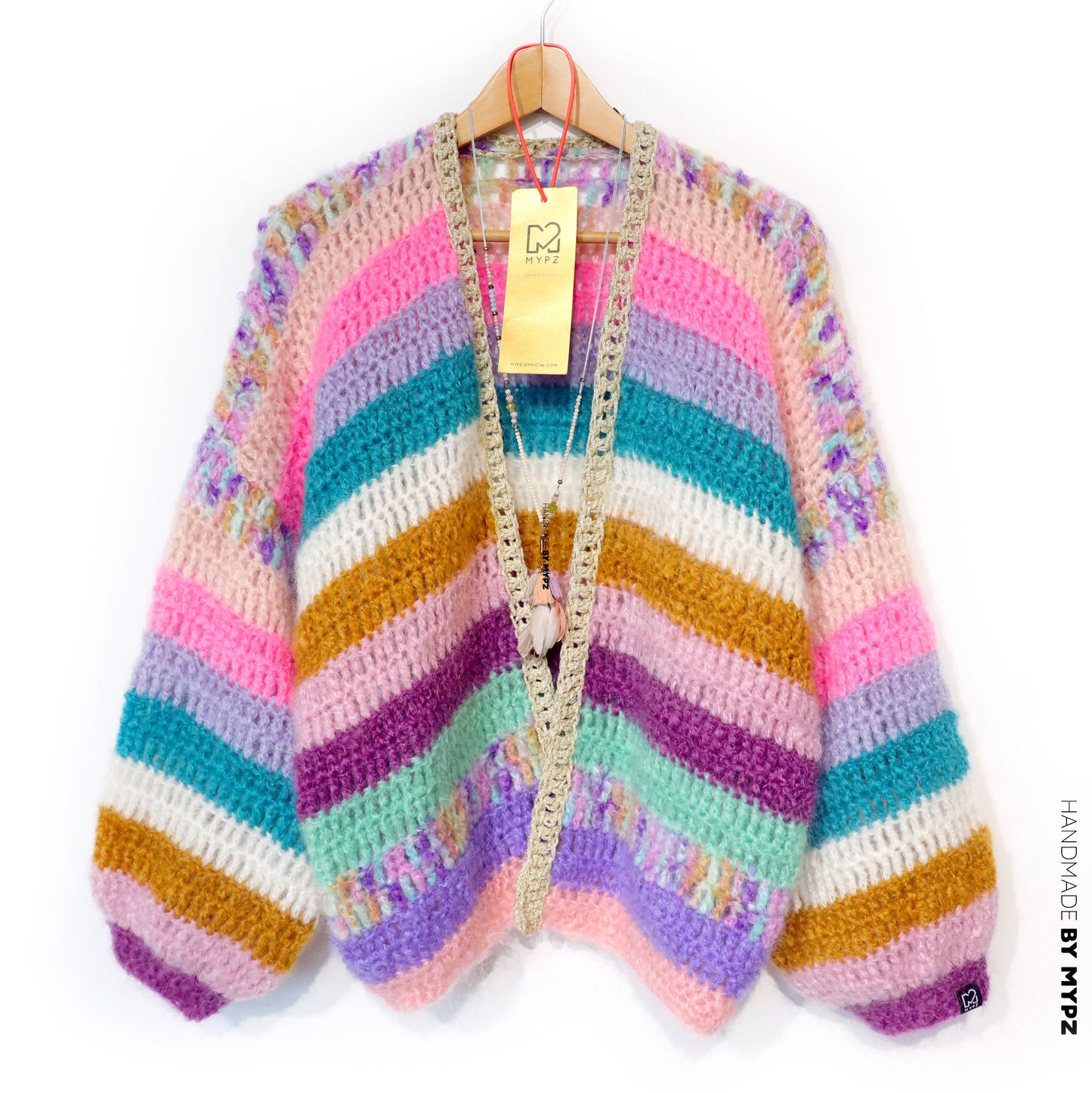 MYPZ Chunky Mohair Cardigan Sunset glow
