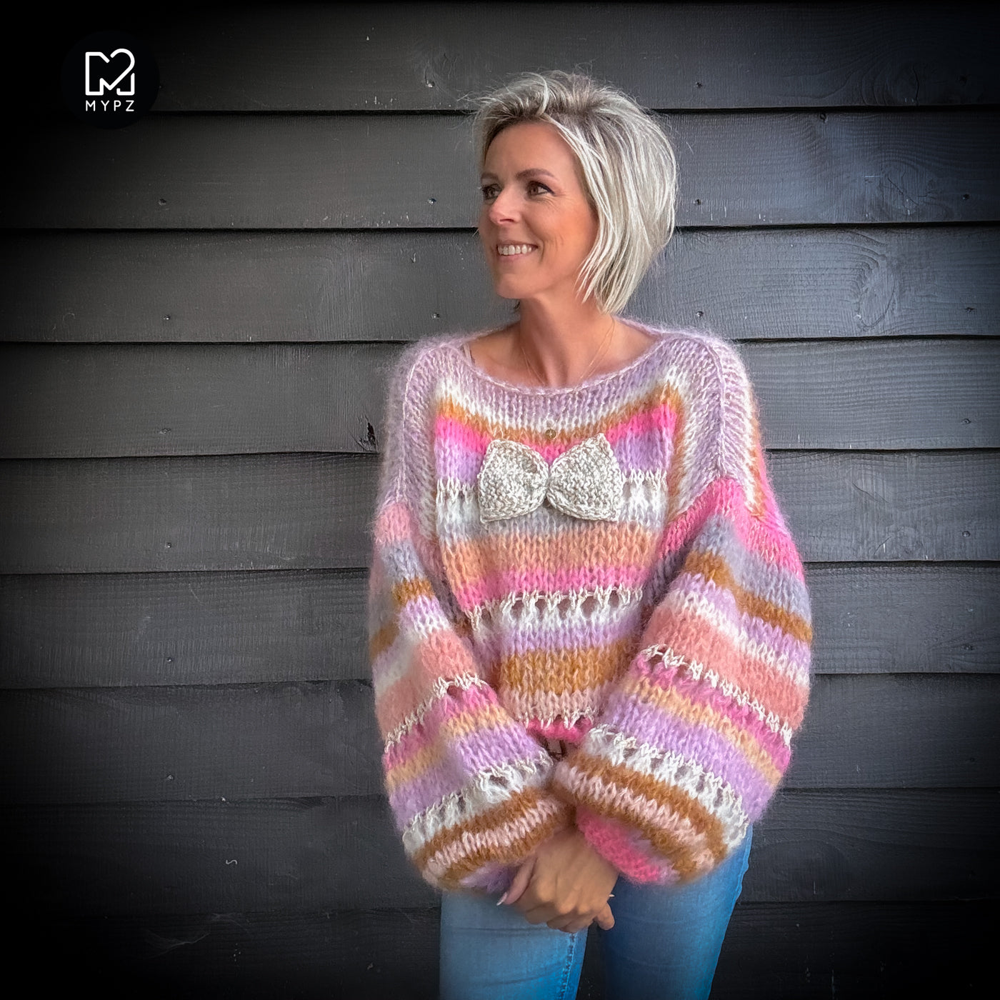 Strickanleitung – Chunky Mohair Pullover Bijoux No.12 (ENG-NL-DE)