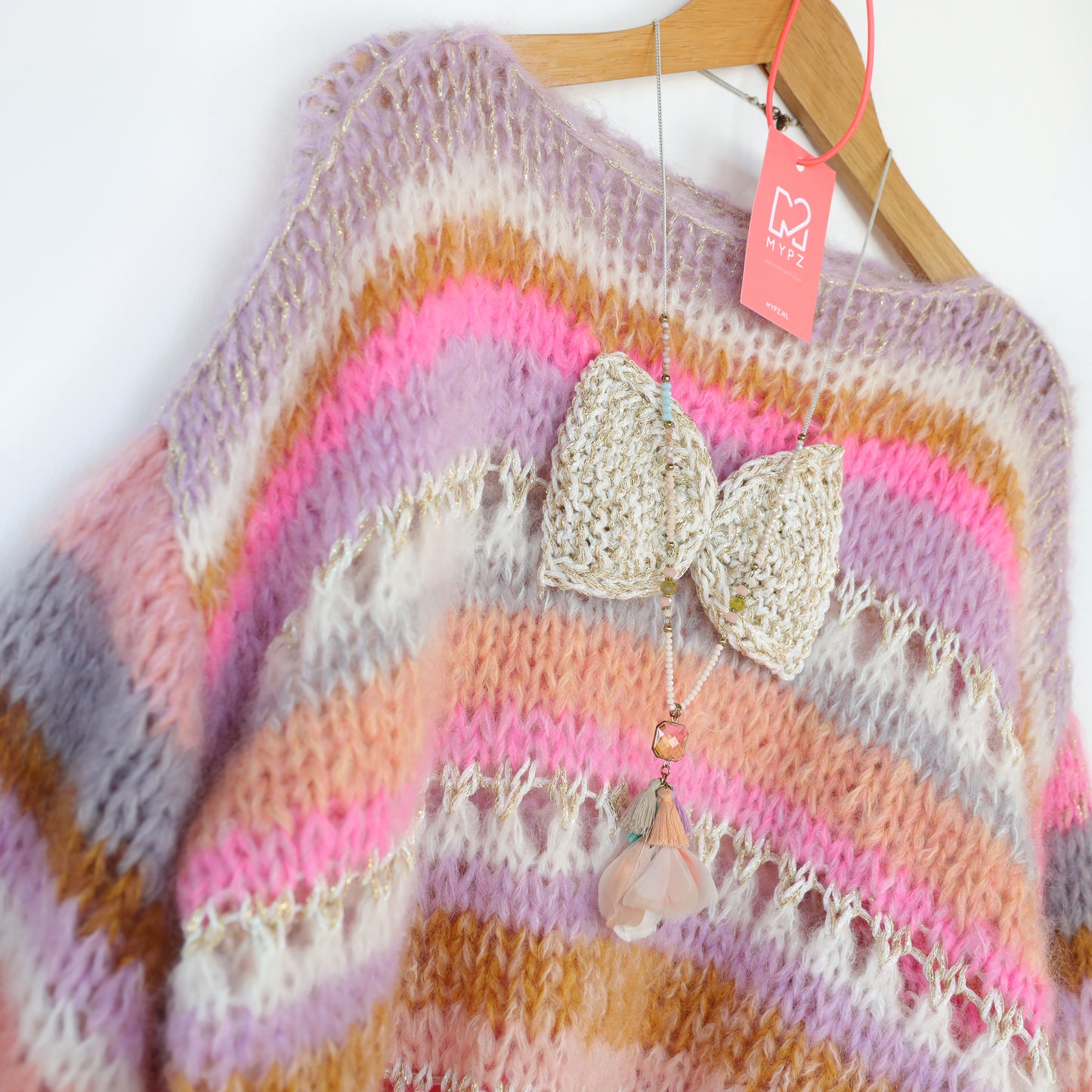Strickanleitung – Chunky Mohair Pullover Bijoux No.12 (ENG-NL-DE)