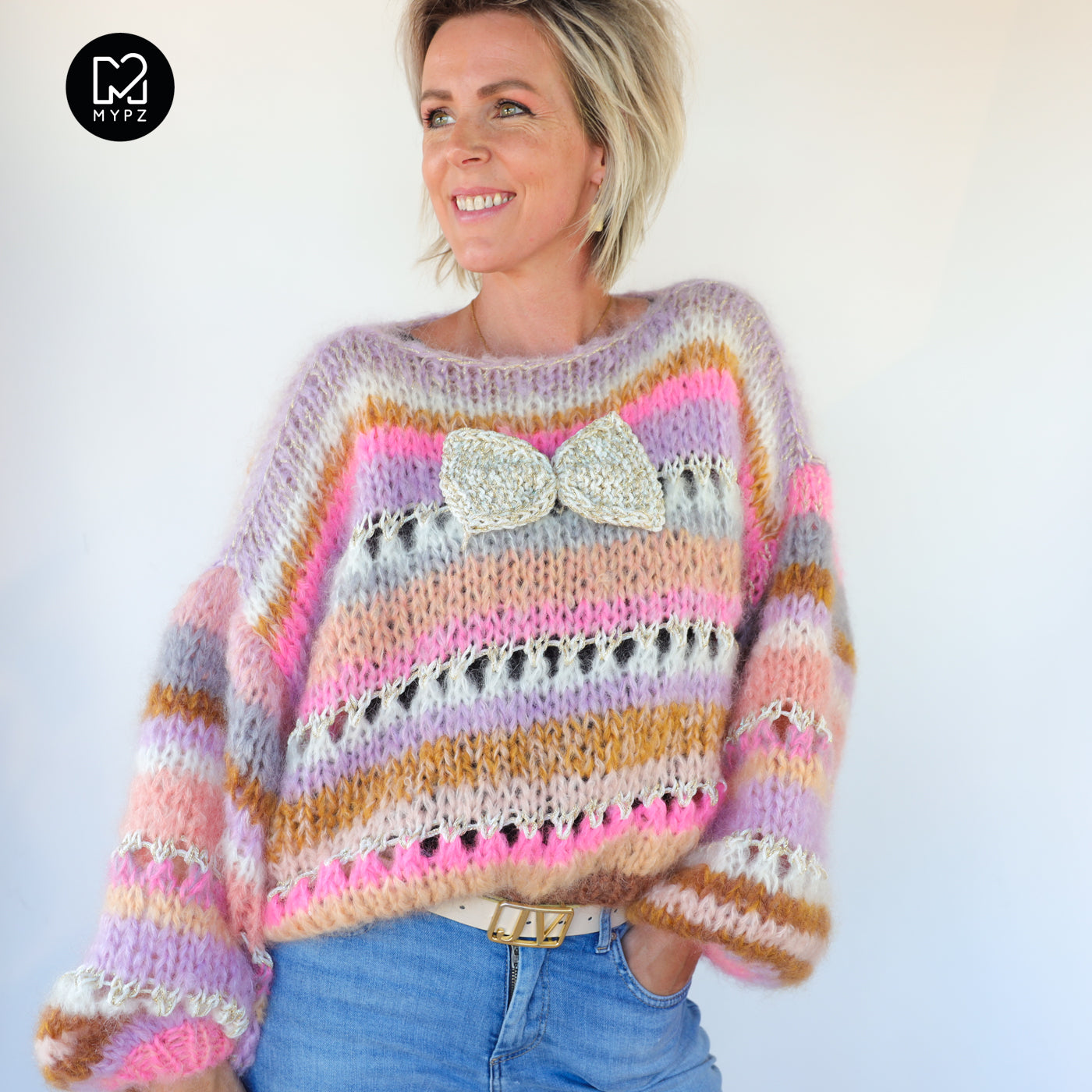 Strickanleitung – Chunky Mohair Pullover Bijoux No.12 (ENG-NL-DE)