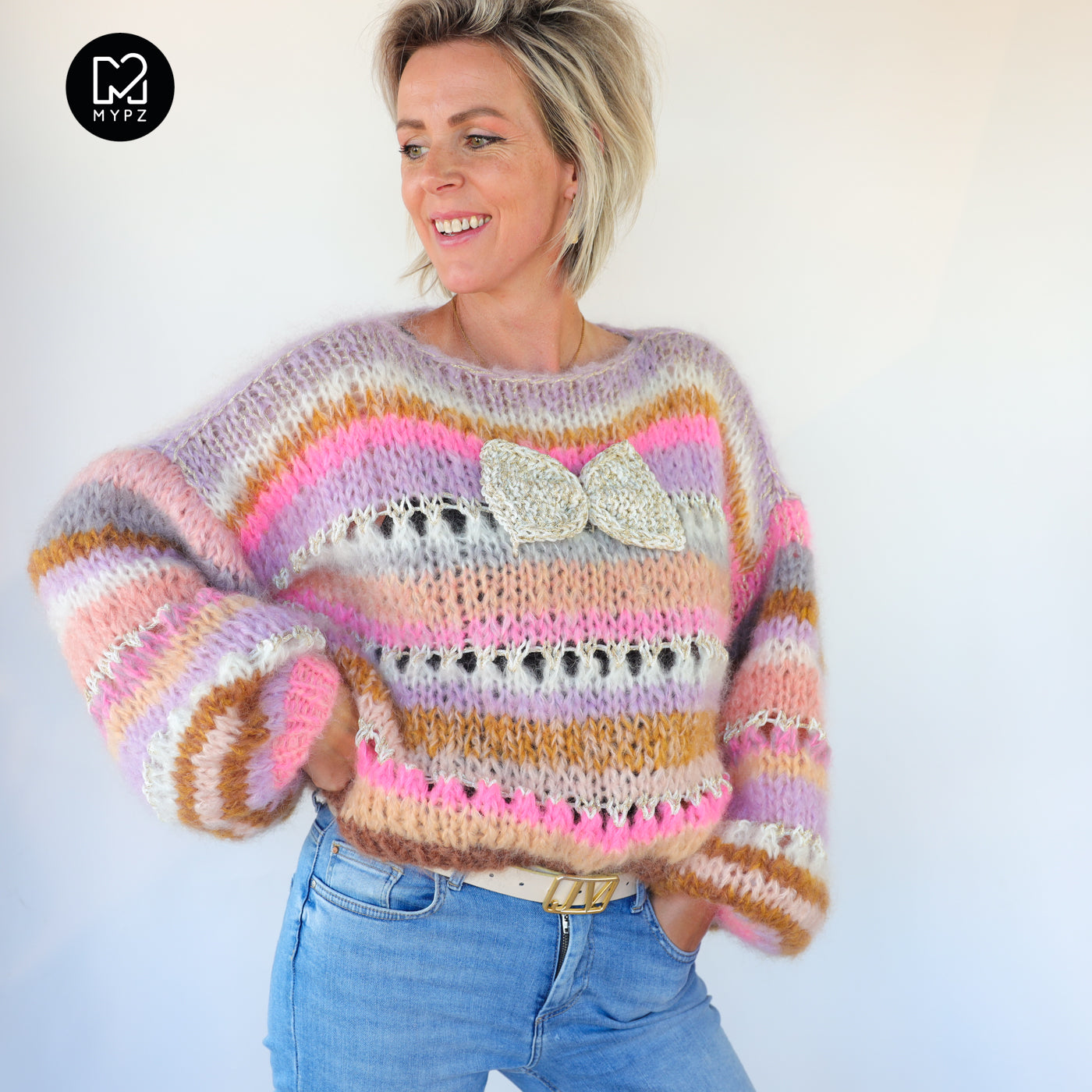Strickanleitung – Chunky Mohair Pullover Bijoux No.12 (ENG-NL-DE)