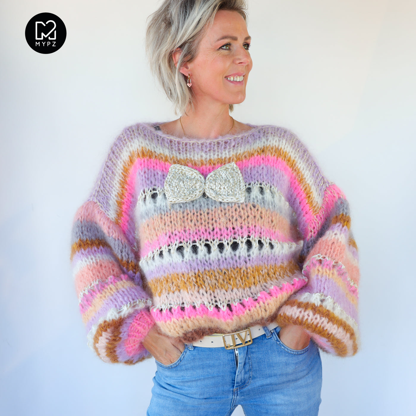 Strickanleitung – Chunky Mohair Pullover Bijoux No.12 (ENG-NL-DE)