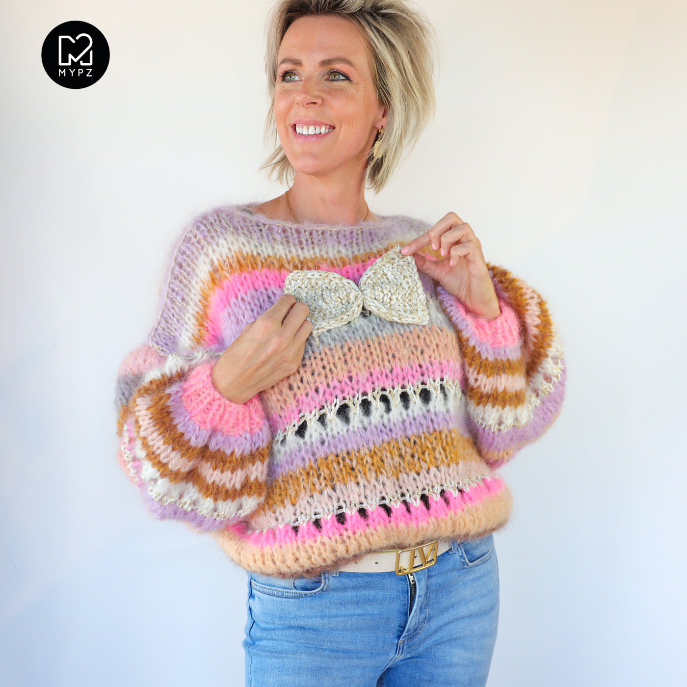 Strickanleitung – Chunky Mohair Pullover Bijoux No.12 (ENG-NL-DE)