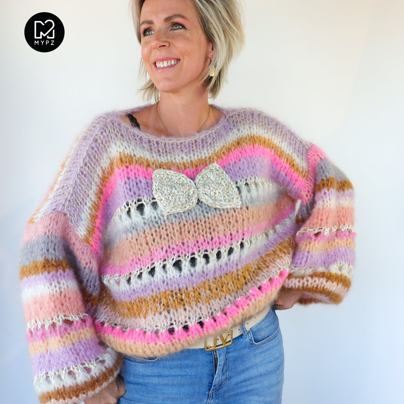 Strickanleitung – Chunky Mohair Pullover Bijoux No.12 (ENG-NL-DE)