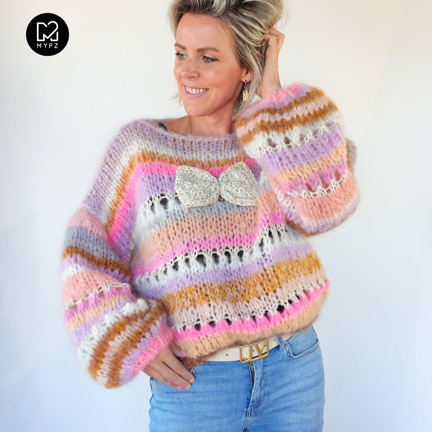Strickanleitung – Chunky Mohair Pullover Bijoux No.12 (ENG-NL-DE)
