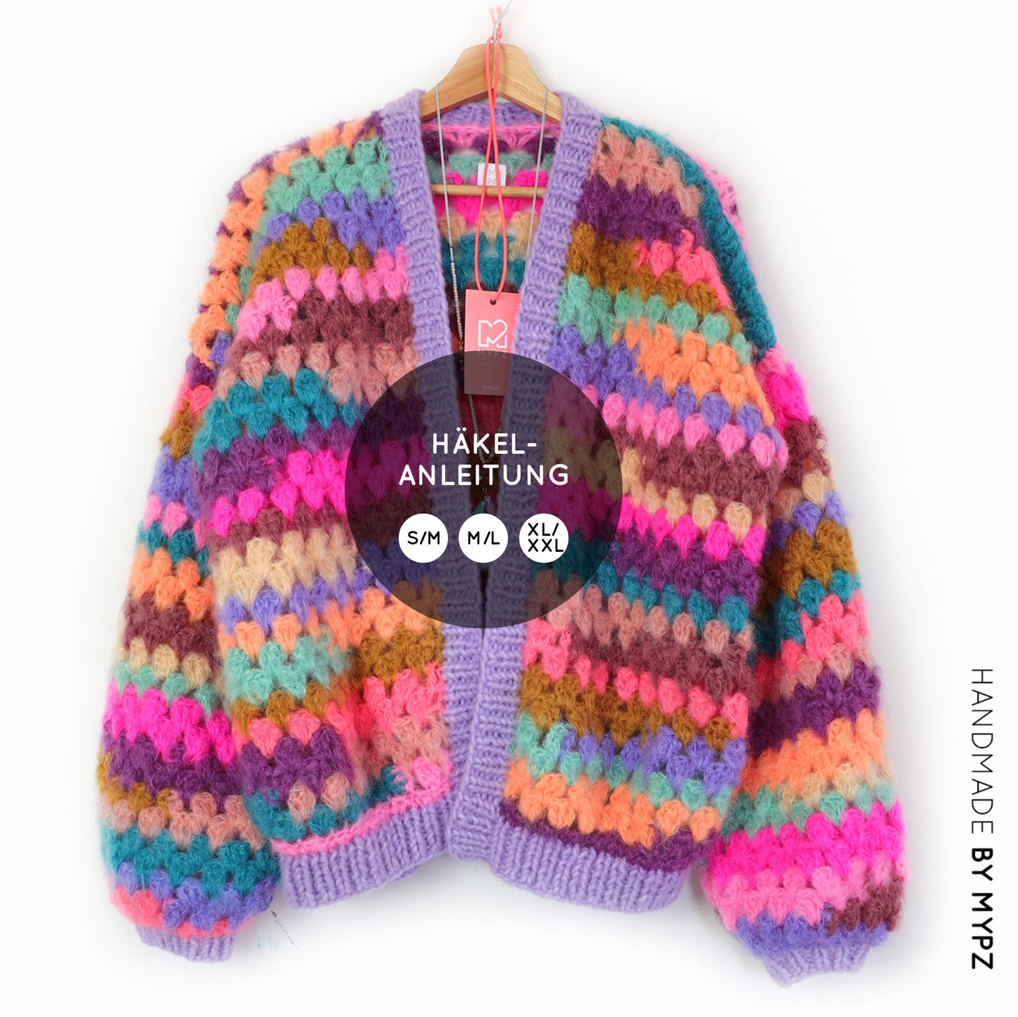 Häkelanleitung - MYPZ Mohair Granny Cardigan Fiesta (ENG-NL-DE)