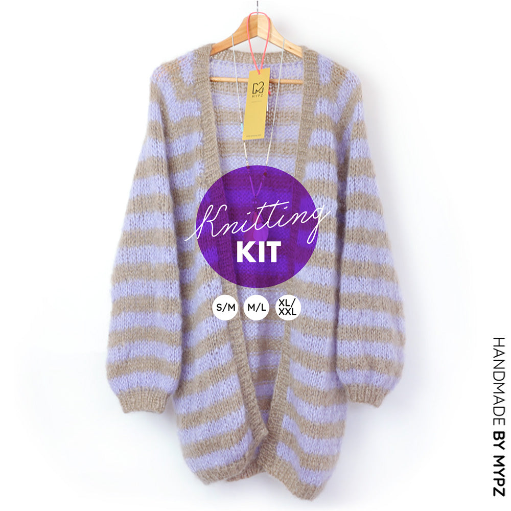 Strickset – MYPZ top-down cardigan Lilac Haze No.9 (ENG-NL-DE)