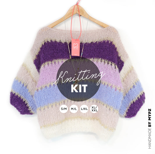Knitting kit – MYPZ Basic Light Mohair Top Purple No10 (ENG-NL-DE-FR)