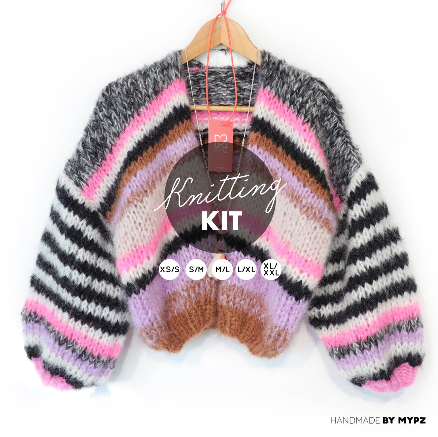 Strickset – Short Chunky Mohair Cardigan Alex No.12 (ENG-NL-DE)