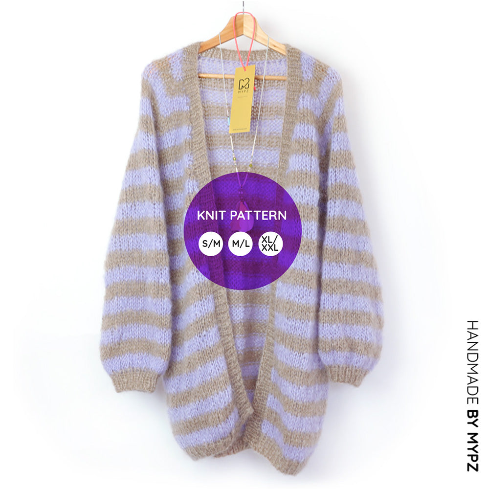 Strickanleitung – MYPZ top-down cardigan Lilac Haze No.9 (ENG-NL-DE)