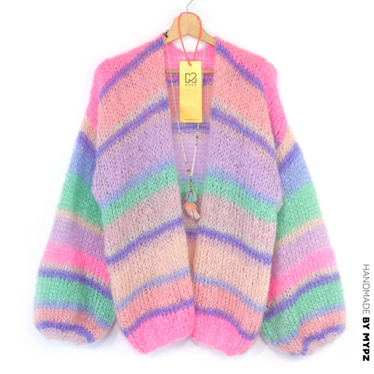 Strickset – MYPZ Basic Light Mohair Cardigan Blaze & Berry No. 10 (ENG-NL-DE)