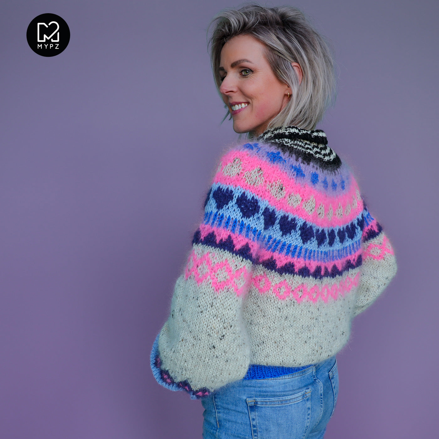 Strickanleitung – MYPZ top-down sweater Blue Heart No6 (ENG-NL-DE)