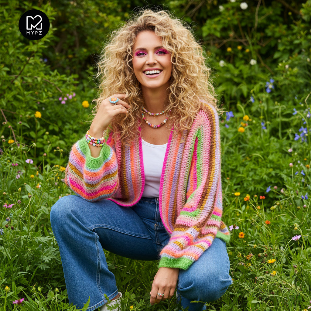 Crochet kit - MYPZ Hexagon Cardigan Vibrant Soul (ENG-NL-DE)