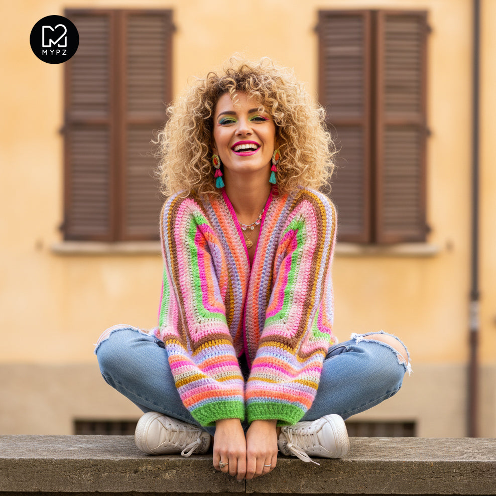 Crochet kit - MYPZ Hexagon Cardigan Vibrant Soul (ENG-NL-DE)