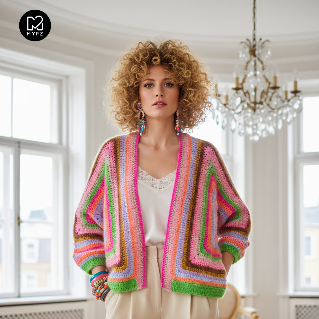 Crochet kit - MYPZ Hexagon Cardigan Vibrant Soul (ENG-NL-DE)