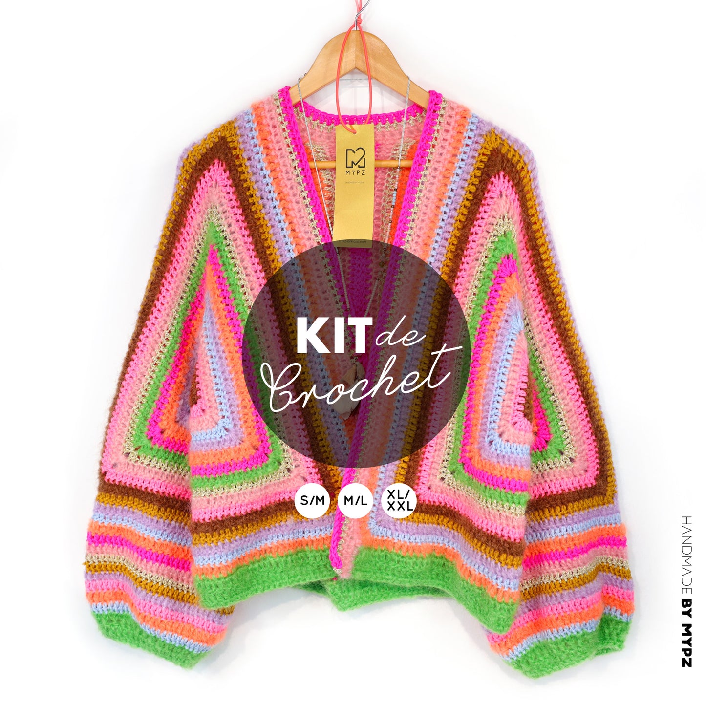 Crochet kit - MYPZ Hexagon Cardigan Vibrant Soul (ENG-NL-DE)