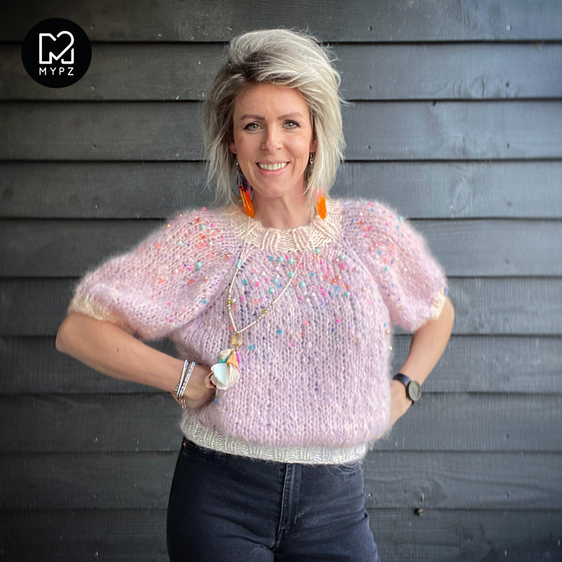Strickpaket – MYPZ leichter Top-Down-Pullover Diamonds and Pearls No10 (ENG-NL)