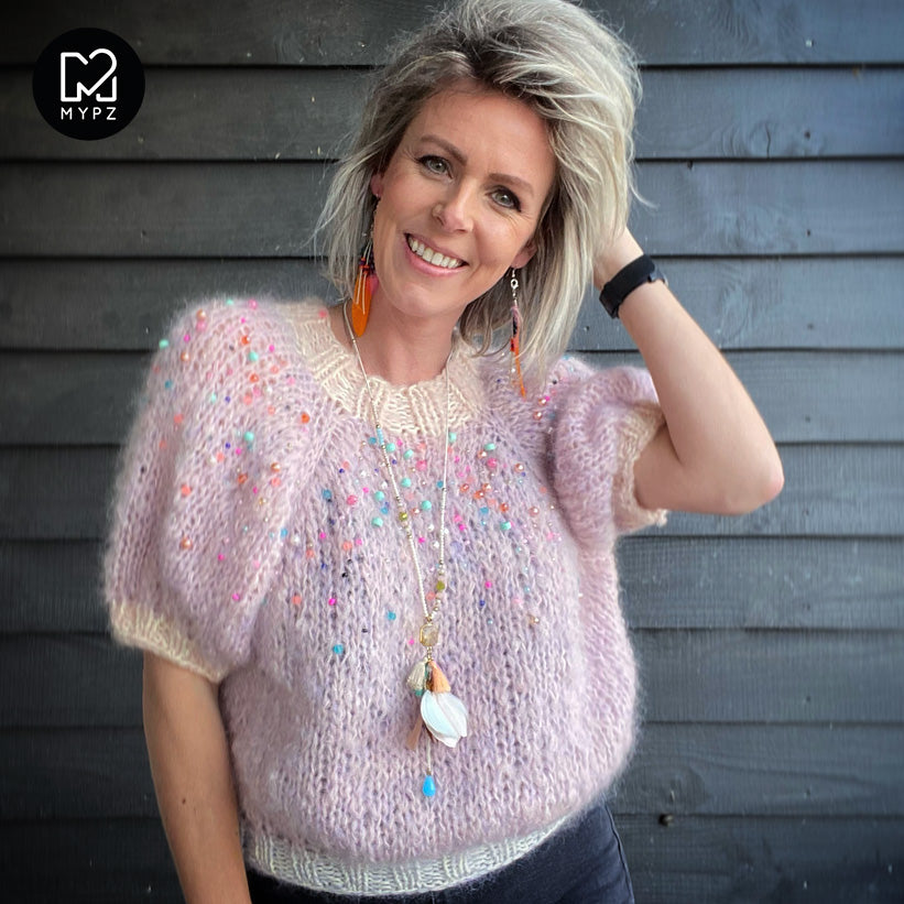 Strickpaket – MYPZ leichter Top-Down-Pullover Diamonds and Pearls No10 (ENG-NL)