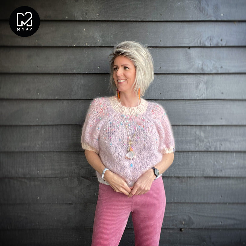 Strickpaket – MYPZ leichter Top-Down-Pullover Diamonds and Pearls No10 (ENG-NL)