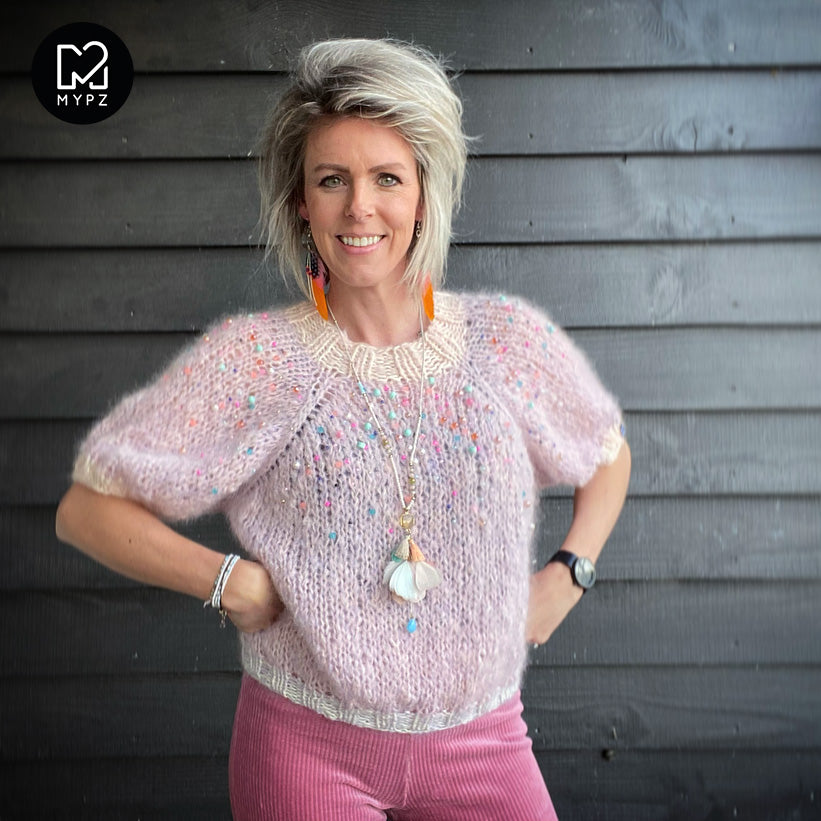 Strickpaket – MYPZ leichter Top-Down-Pullover Diamonds and Pearls No10 (ENG-NL)