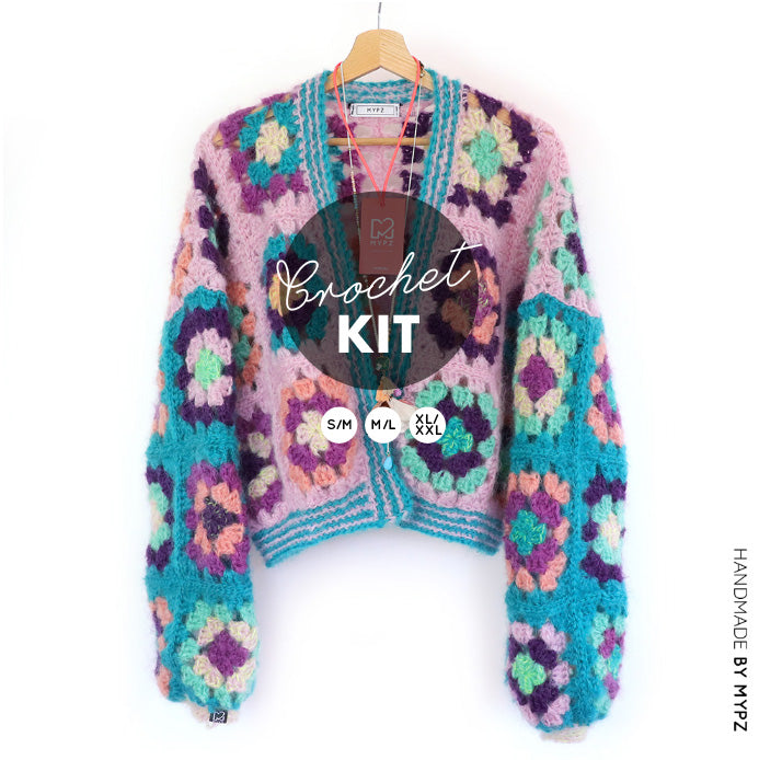 Crochet kit - MYPZ Granny square bomber cardigan Hailey (ENG-NL)