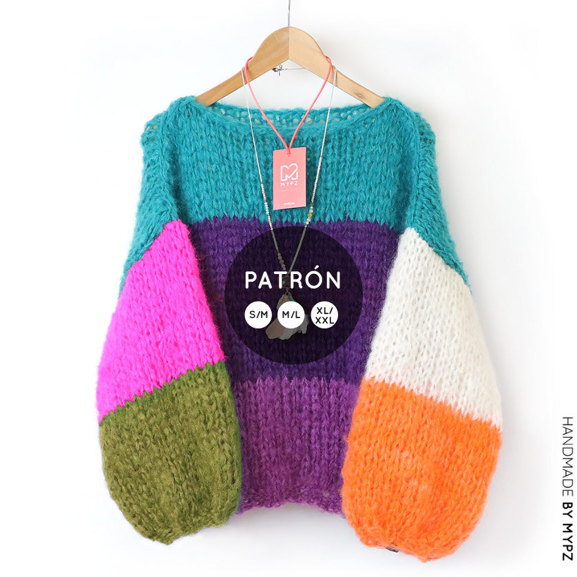 Strickanleitung – MYPZ basic chunky mohair pullover Mila No15 (ENG-NL-DE-FR-ES)