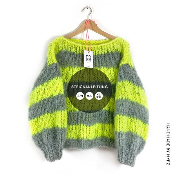 Strickanleitung Basic Chunky Mohair Pullover Neon (DE