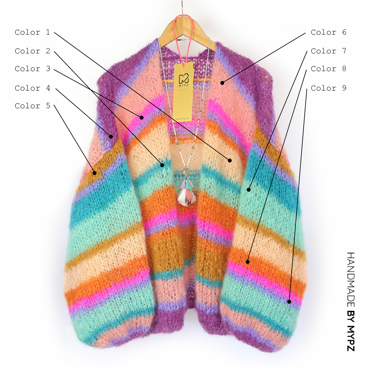 Design your own kit - MYPZ Basic Light Mohair Cardigan Crystal No10 (ENG-NL-DE)
