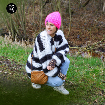 Strickset – MYPZ Chunky Mohair Cardigan Black & White No.15 (ENG-NL-DE)