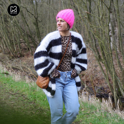 Strickset – MYPZ Chunky Mohair Cardigan Black & White No.15 (ENG-NL-DE)