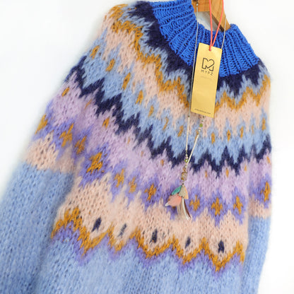 Strickset – MYPZ Chunky Topdown Mohair-Pullover Heidelbeere Nr.12 (ENG-DE-NL-ES-FR-IT-DA-SV-NO)