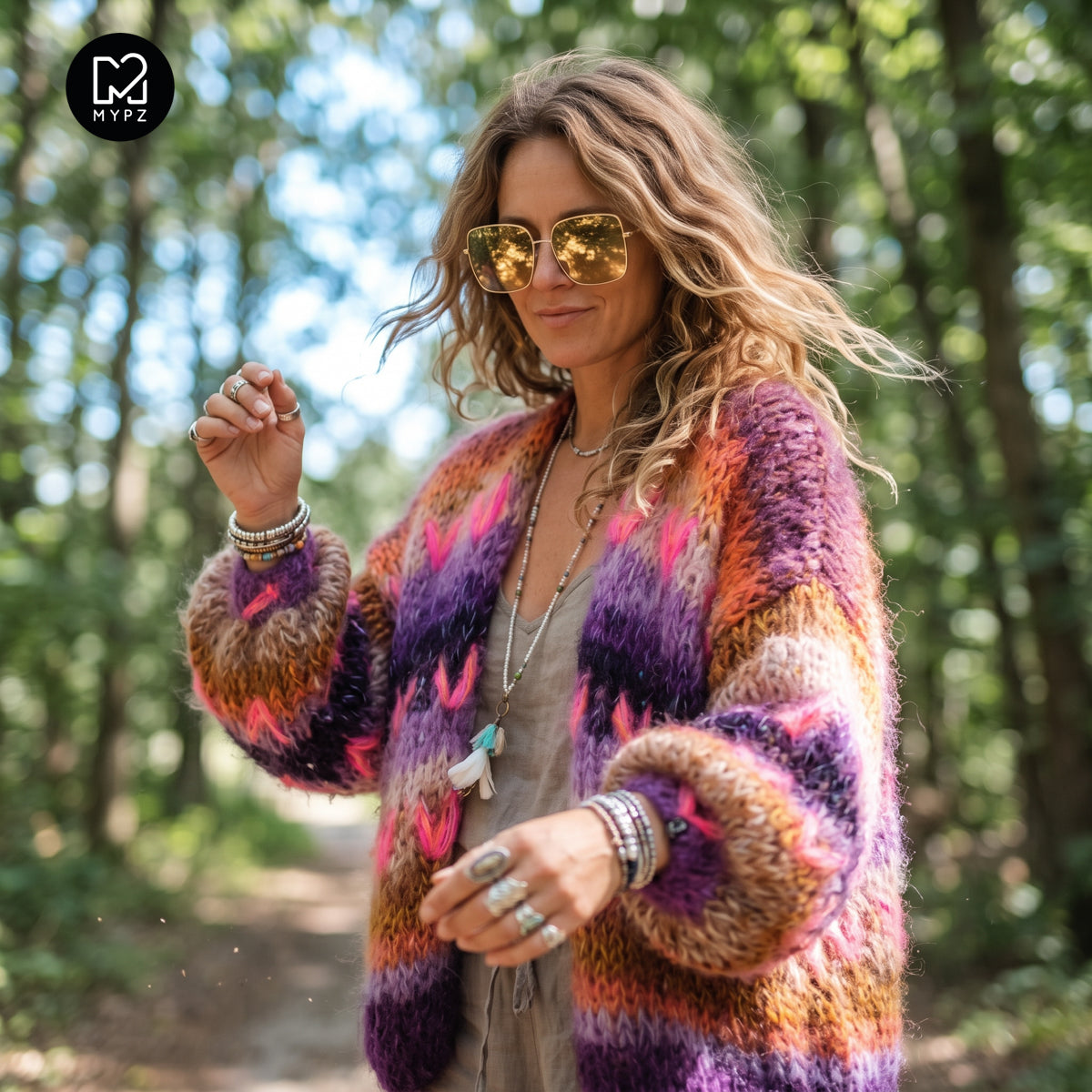 Knit pattern – MYPZ Chunky Mohair Cardigan Boho Firefly No.15 (ENG-NL-DE)
