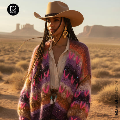 Chunky Mohair cardigan Boho Firefly