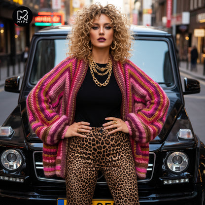 Häkelset - MYPZ Hexagon Cardigan Burgundy (ENG-NL-DE)