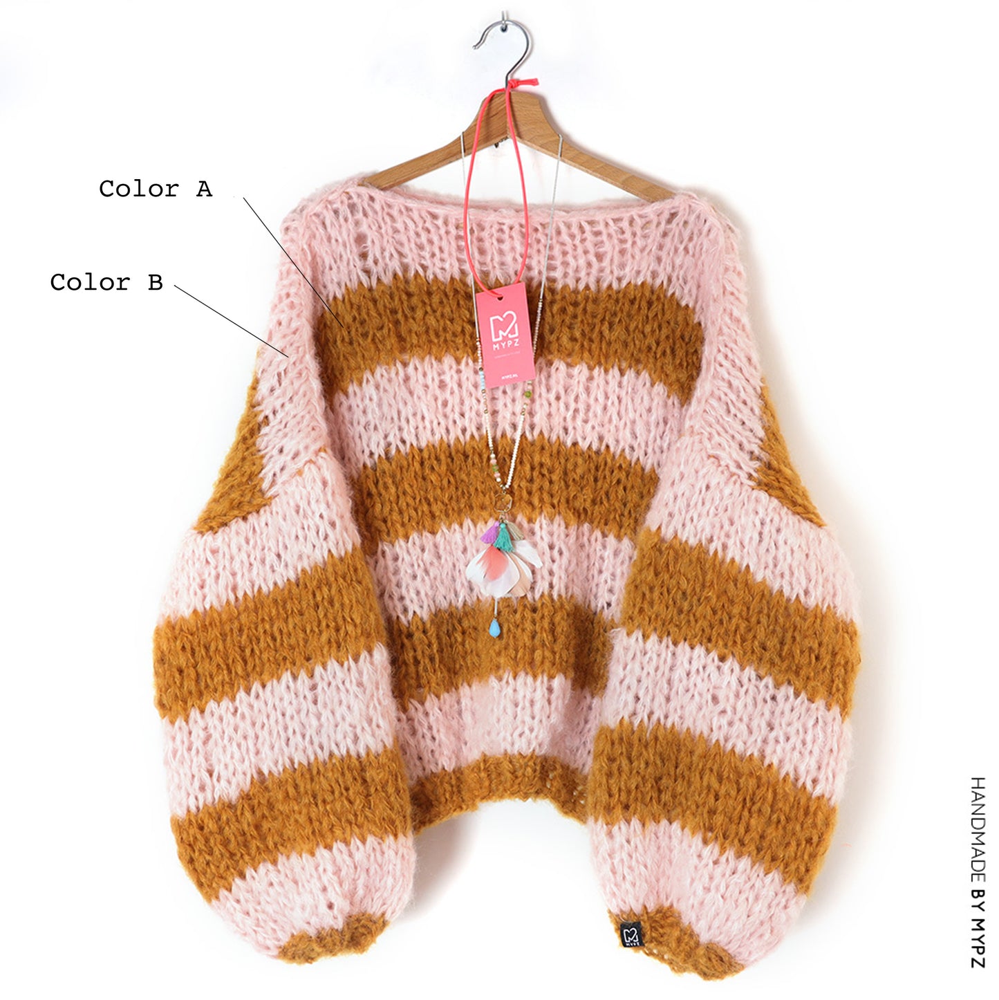 Design your own kit - Strickset MYPZ Basic Chunky Mohair Pullover No15 – Beginner (ENG-NL-DE-FR-ES)
