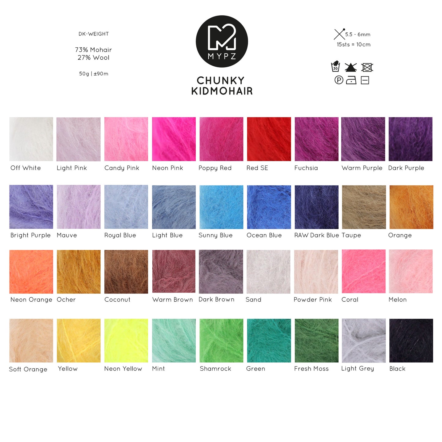 Design your own kit - Strickset MYPZ Basic Chunky Mohair Pullover No15 – Beginner (ENG-NL-DE-FR-ES)