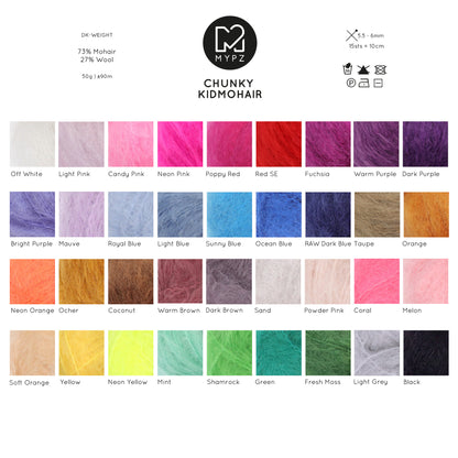 Design your own kit - Strickset MYPZ Basic Chunky Mohair Pullover No15 – Beginner (ENG-NL-DE-FR-ES)