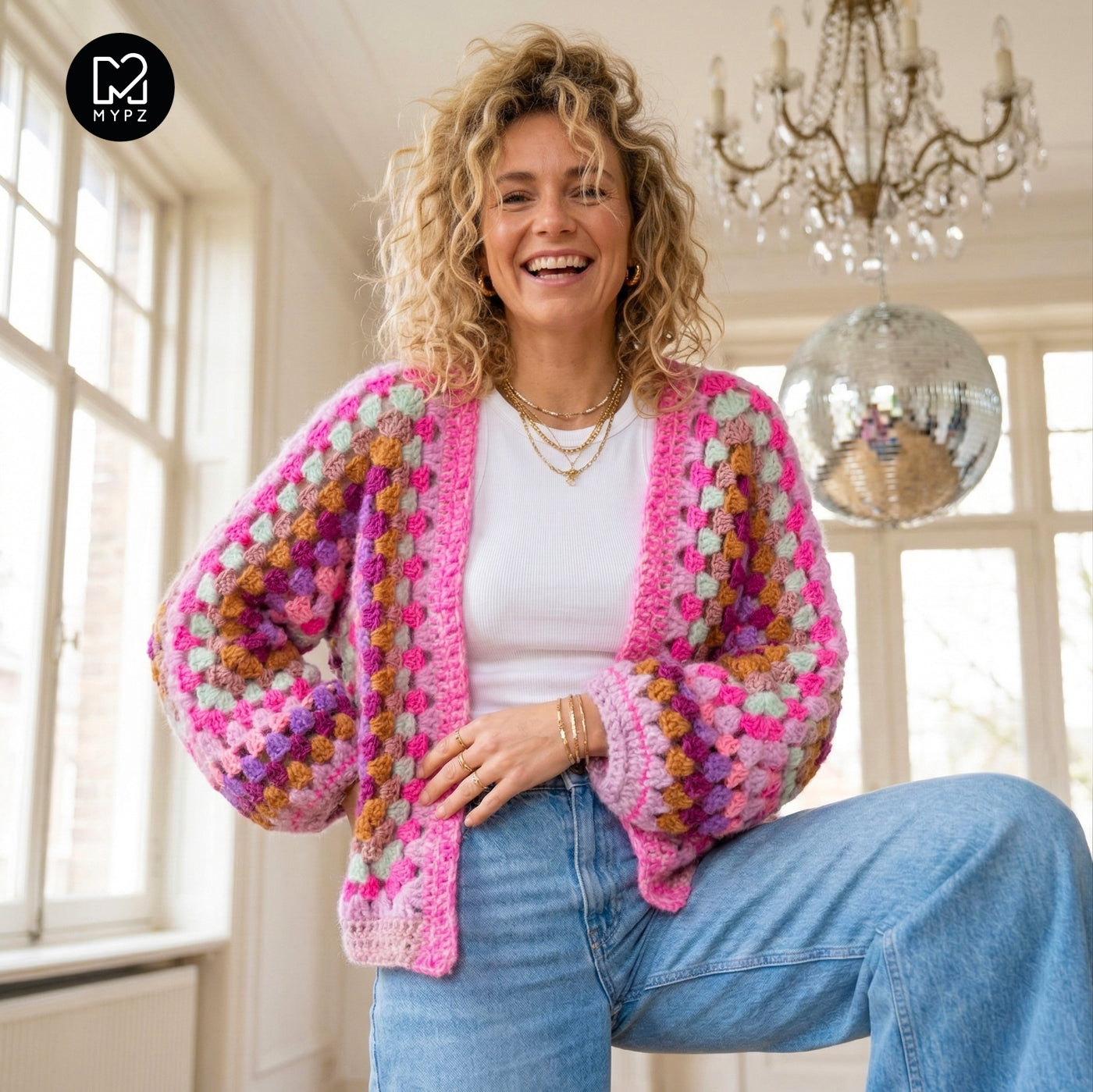 Häkelset - MYPZ Hexagon Cardigan Pink Mojito (ENG-NL-DE)